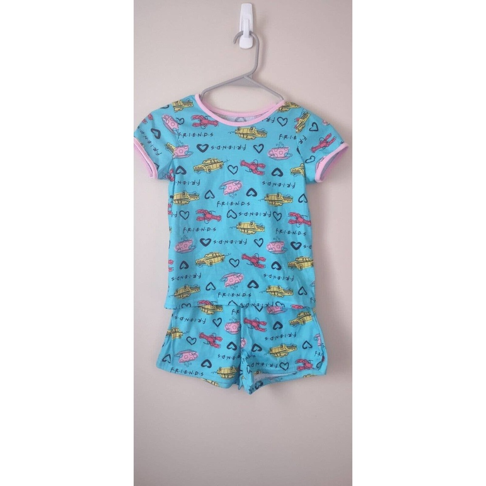 FRIENDS Short Sleeved Top & Shorts girls Size 10 Pajama Set